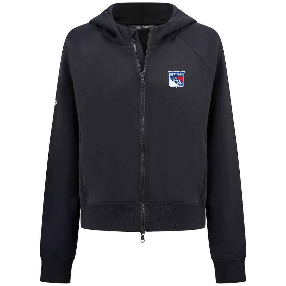 New York Rangers Levelwear Women's Judd Raglan Full-Zip Hoodie - Black | NHL near me
