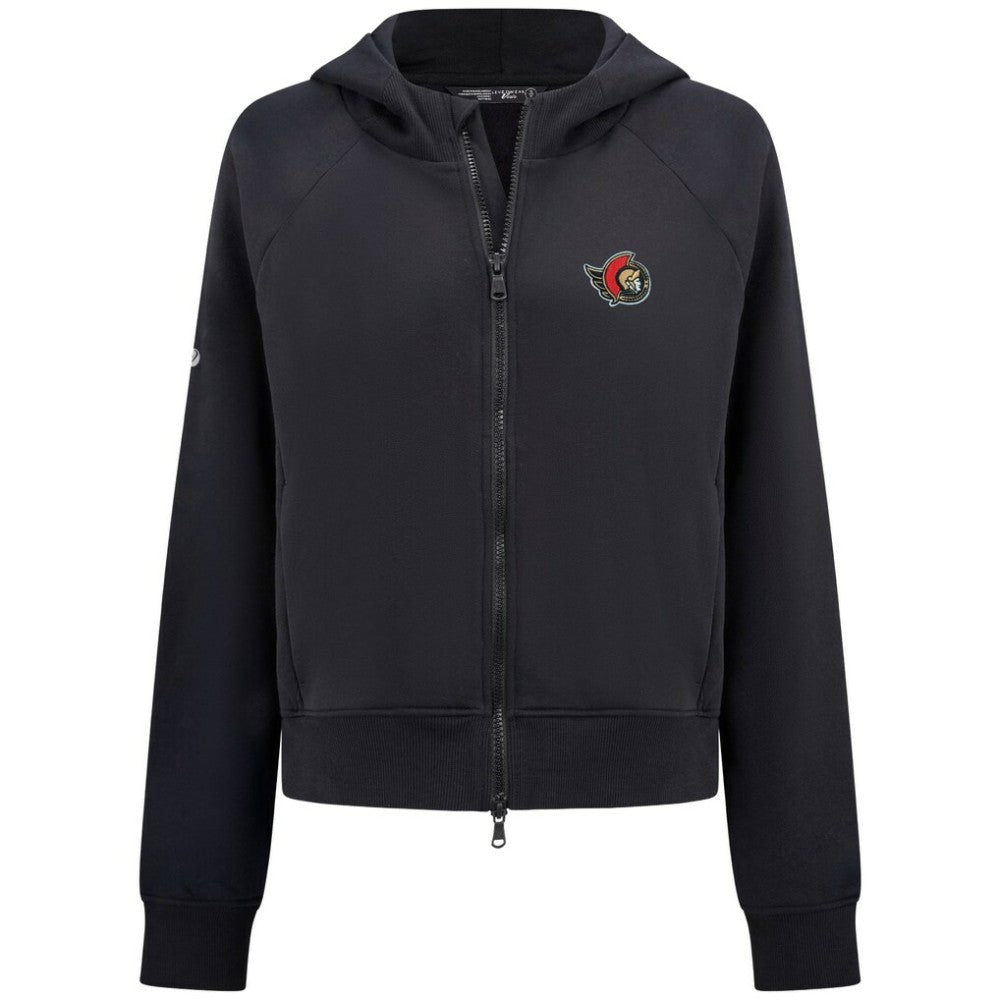 Ottawa Senators Levelwear Women's Judd Raglan Full-Zip Hoodie - Black | NHL Clearance