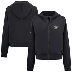 Pittsburgh Penguins Levelwear Women's Judd Raglan Full-Zip Hoodie - Black | NHL near me