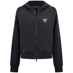 Pittsburgh Penguins Levelwear Women's Judd Raglan Full-Zip Hoodie - Black | NHL near me
