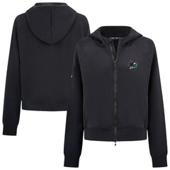 San Jose Sharks Levelwear Women's Judd Raglan Full-Zip Hoodie - Black | NHL Lifestyle