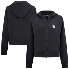 Toronto Maple Leafs Levelwear Women's Judd Raglan Full-Zip Hoodie - Black | NHL Clearance