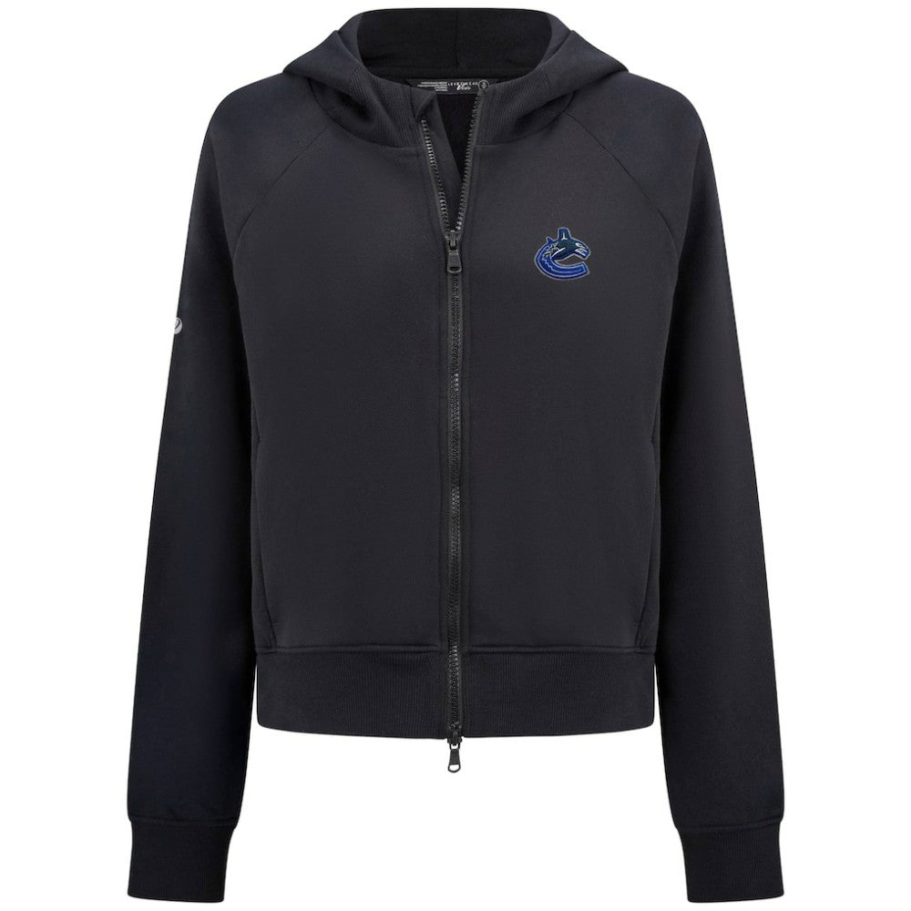 Vancouver Canucks Levelwear Women's Judd Raglan Full-Zip Hoodie - Black | NHL Clearance
