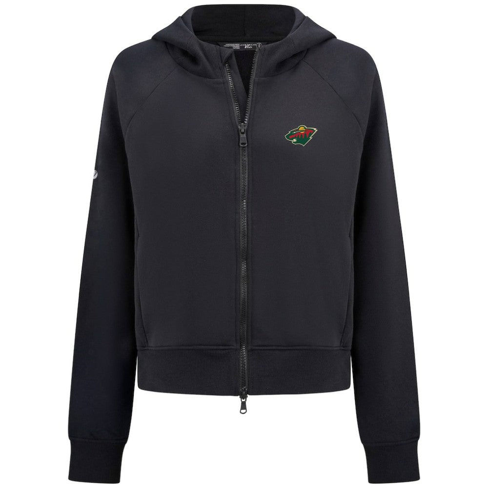 Minnesota Wild Levelwear Women's Judd Raglan Full-Zip Hoodie - Black | NHL Lifestyle