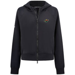 Minnesota Wild Levelwear Women's Judd Raglan Full-Zip Hoodie - Black | NHL Lifestyle
