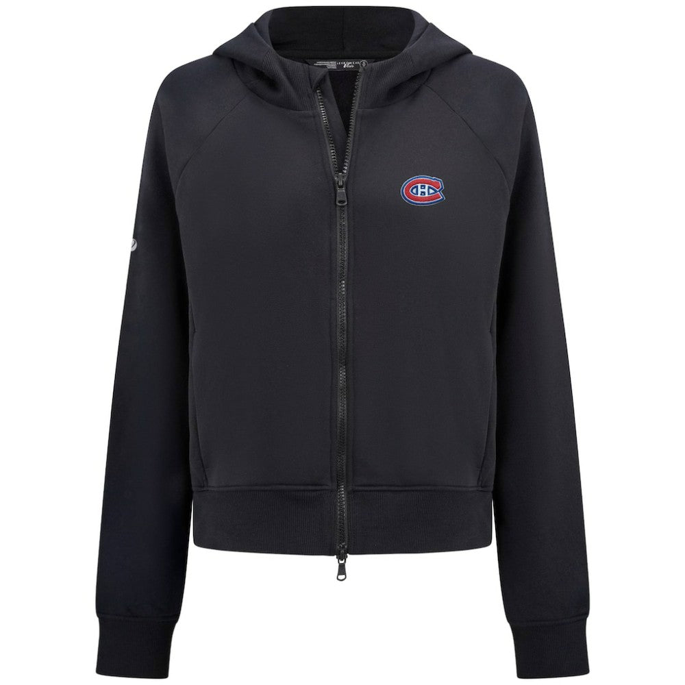 Montreal Canadiens Levelwear Women's Judd Raglan Full-Zip Hoodie - Black | NHL near me