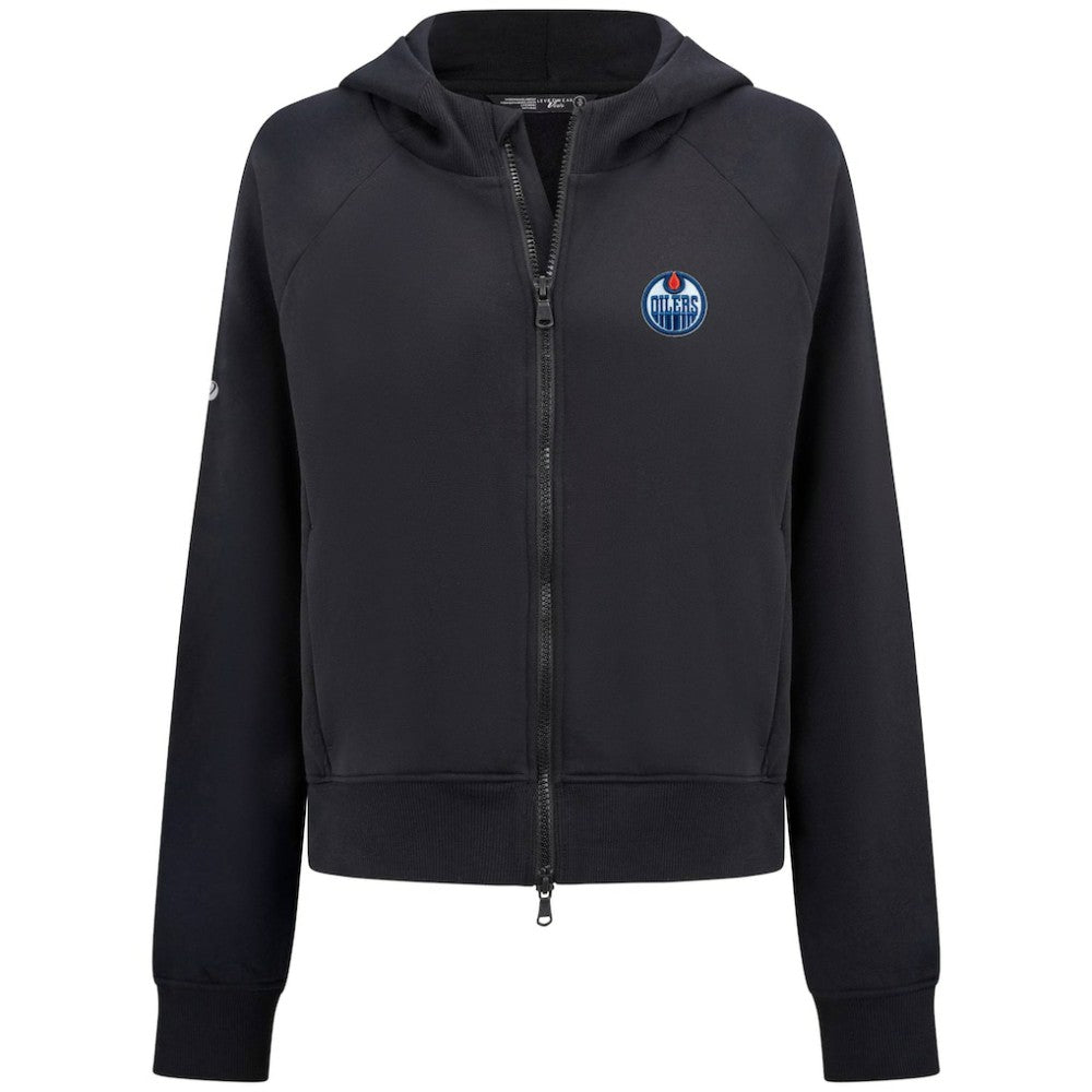 Edmonton Oilers Levelwear Women's Judd Raglan Full-Zip Hoodie - Black | NHL online