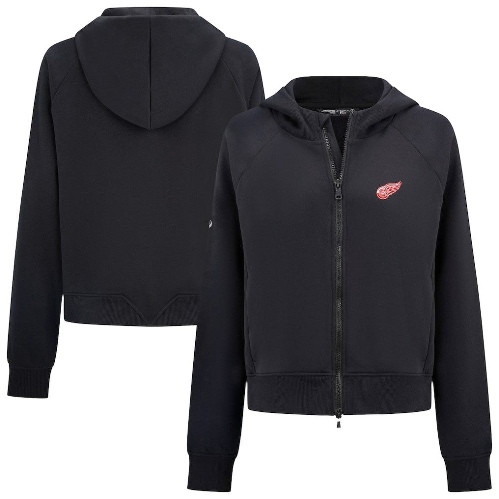 Detroit Red Wings Levelwear Women's Judd Raglan Full-Zip Hoodie - Black | NHL near me