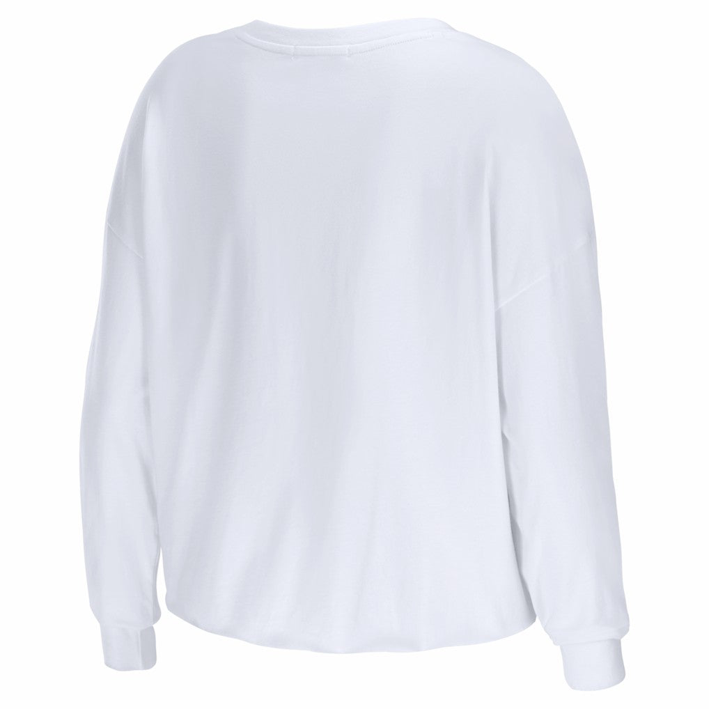 New England Patriots WEAR by Erin Andrews Women's Super Bowl LX Cropped Long Sleeve T-Shirt - White - NFL