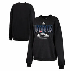 New England Patriots WEAR by Erin Andrews Women's Super Bowl LX Fleece Sweatshirt - Black - NFL