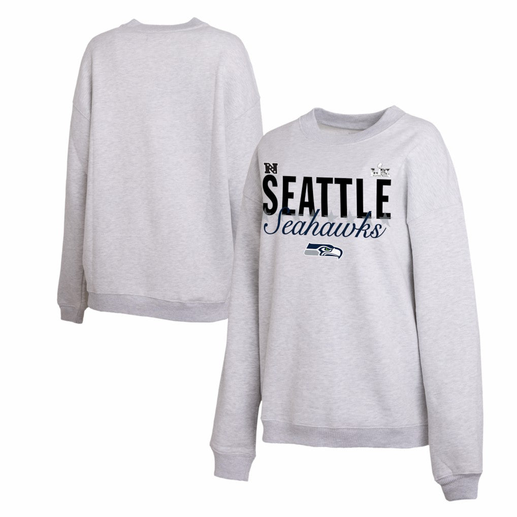 Seattle Seahawks WEAR by Erin Andrews Women's Super Bowl LX Fleece Sweatshirt - Gray - NFL