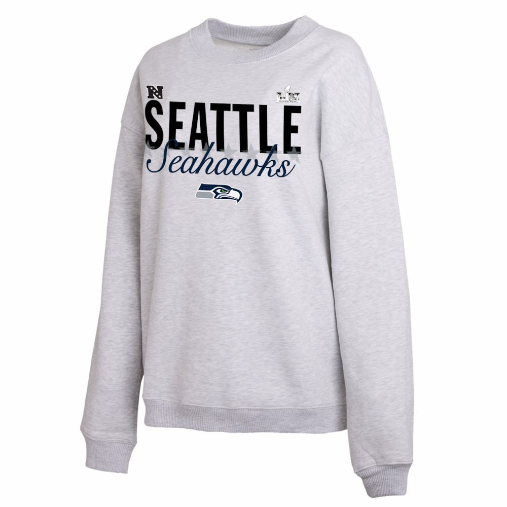 Seattle Seahawks WEAR by Erin Andrews Women's Super Bowl LX Fleece Sweatshirt - Gray - NFL
