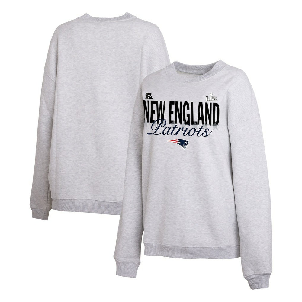 New England Patriots WEAR by Erin Andrews Women's Super Bowl LX Fleece Sweatshirt - Gray - NFL