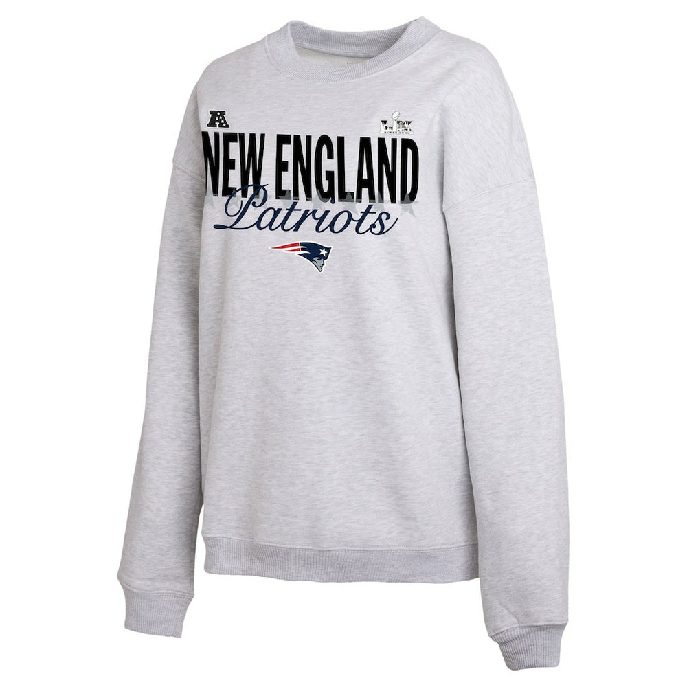 New England Patriots WEAR by Erin Andrews Women's Super Bowl LX Fleece Sweatshirt - Gray - NFL