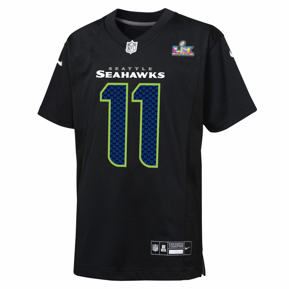 Jaxon Smith-Njigba Seattle Seahawks Youth Super Bowl LX Patch Carbon Fashion Game Jersey - Black - Nike