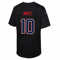 Drake Maye New England Patriots Youth Super Bowl LX Patch Carbon Fashion Game Jersey - Black - Nike