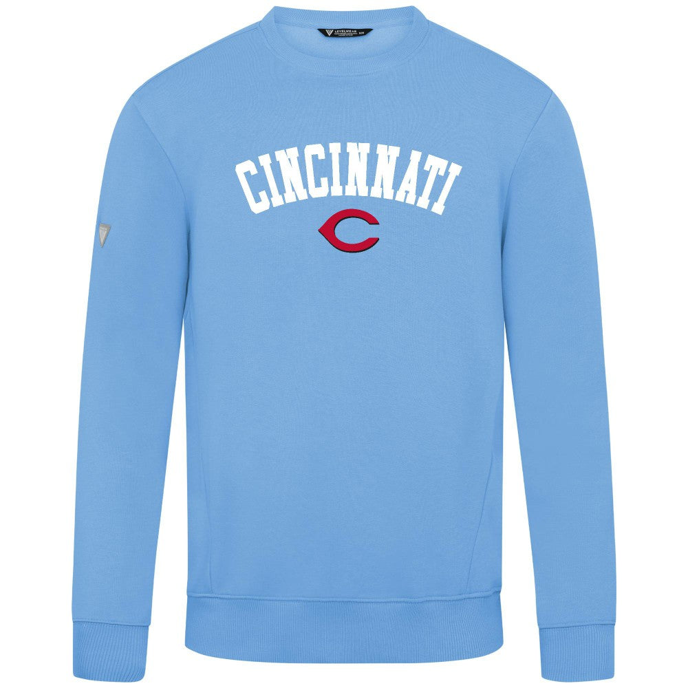 Cincinnati Reds Levelwear Zane Felt Arch Pullover Sweatshirt Discount