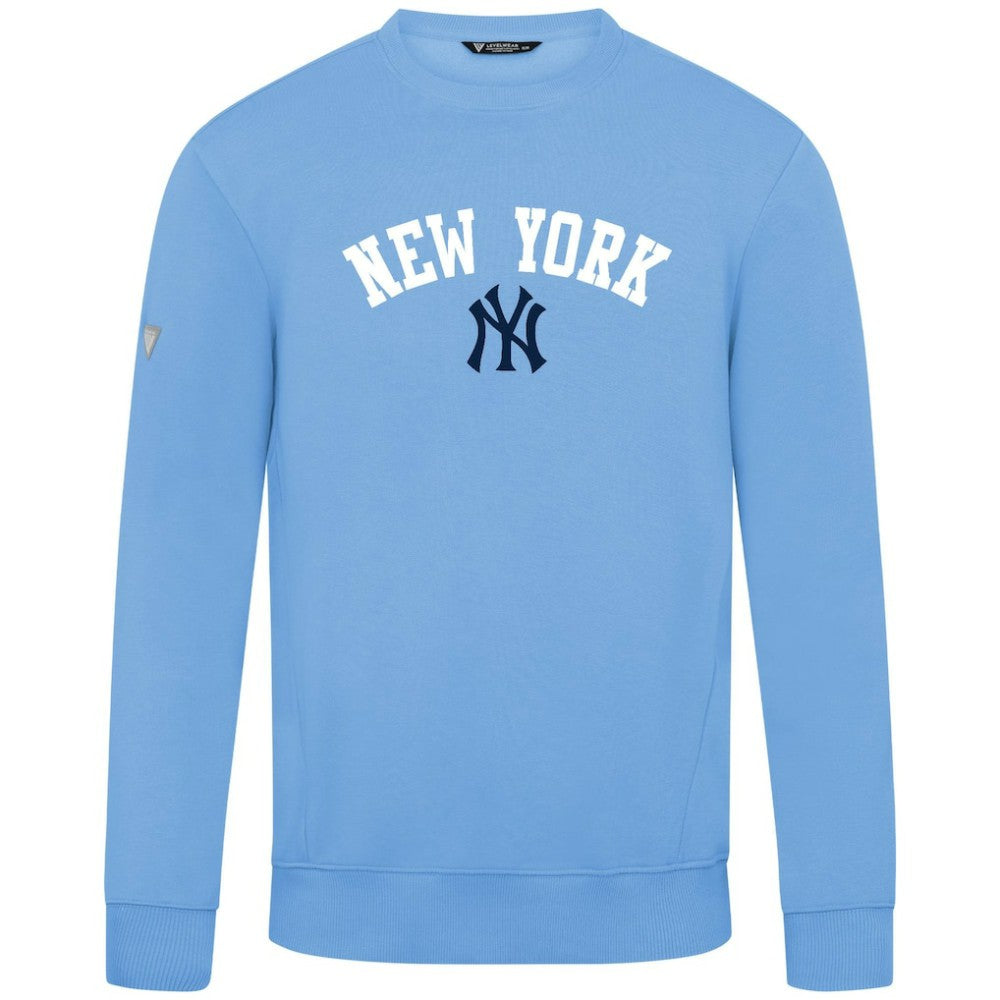 New York Yankees Levelwear Zane Felt Arch Pullover Sweatshirt Outlet
