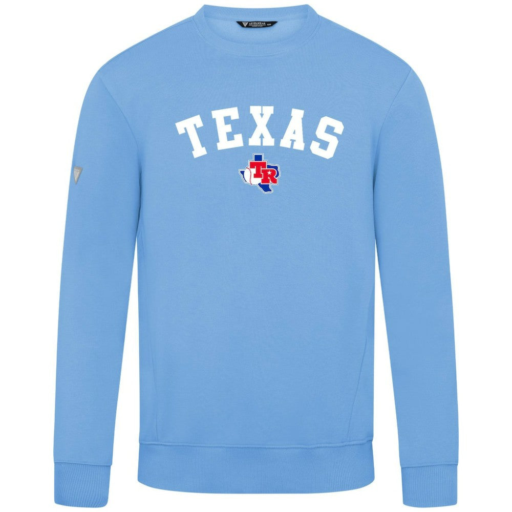 Texas Rangers Levelwear Zane Felt Arch Pullover Sweatshirt Outlet