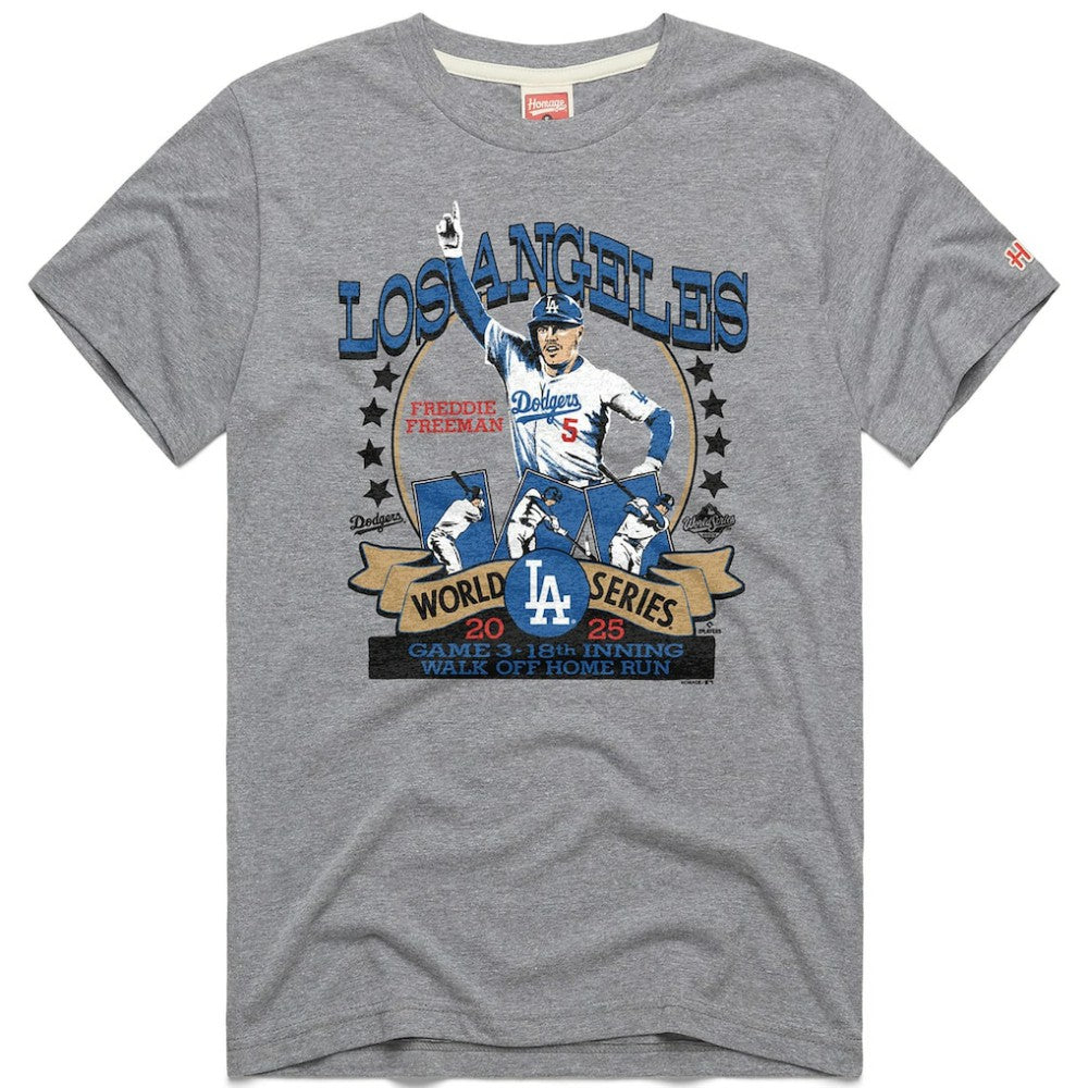 Freddie Freeman Los Angeles Dodgers Homage Unisex 2026 Gold Collection Walk Off Tri-Blend T-Shirt for sale