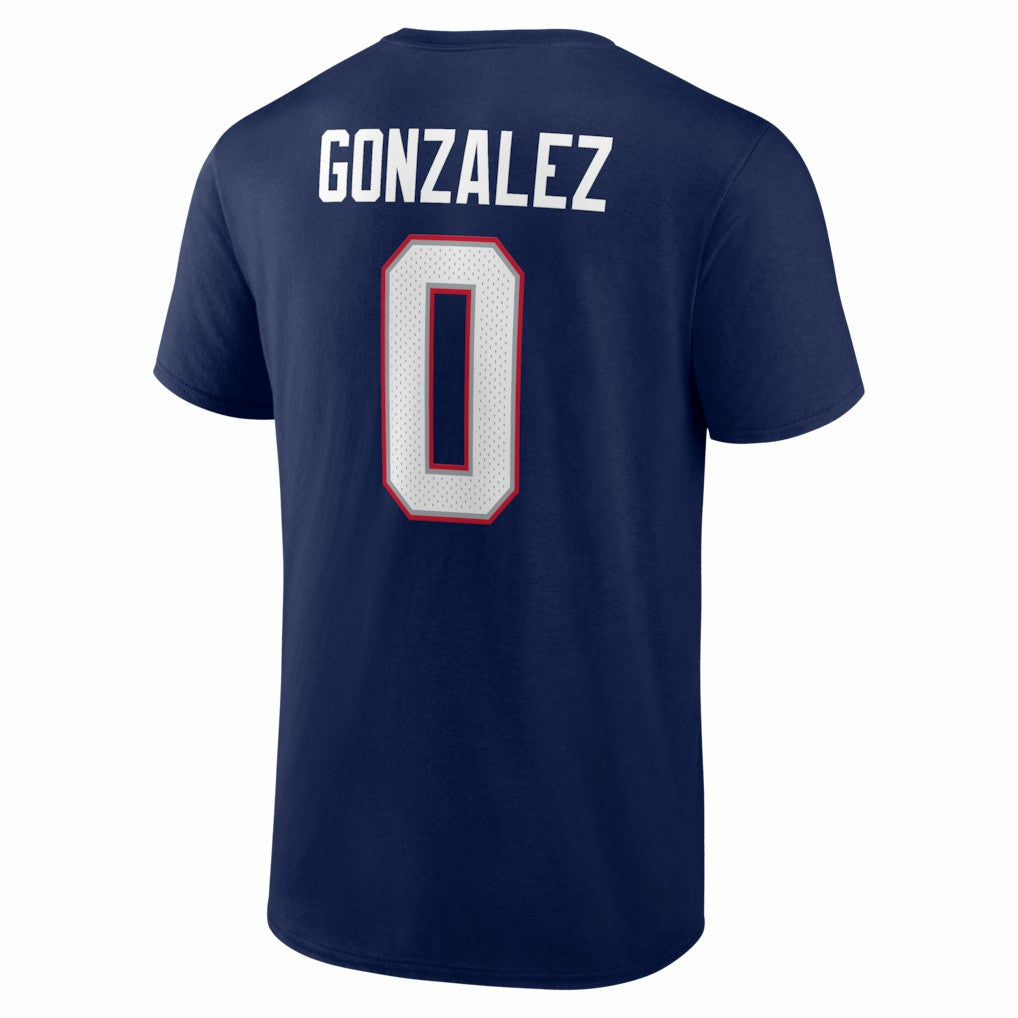 Christian Gonzalez New England Patriots Icon Name & Number T-Shirt - Navy - NFL