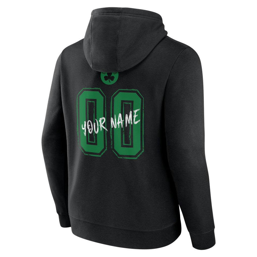 Boston Celtics Big & Tall Hustle Personalized Name & Number Hoodie Black