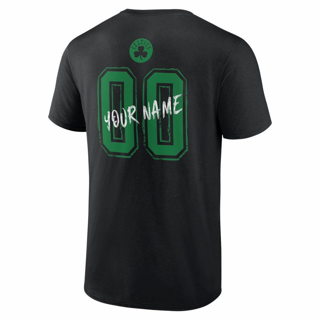 Boston Celtics Big & Tall Hustle Personalized Name & Number T-Shirt Black