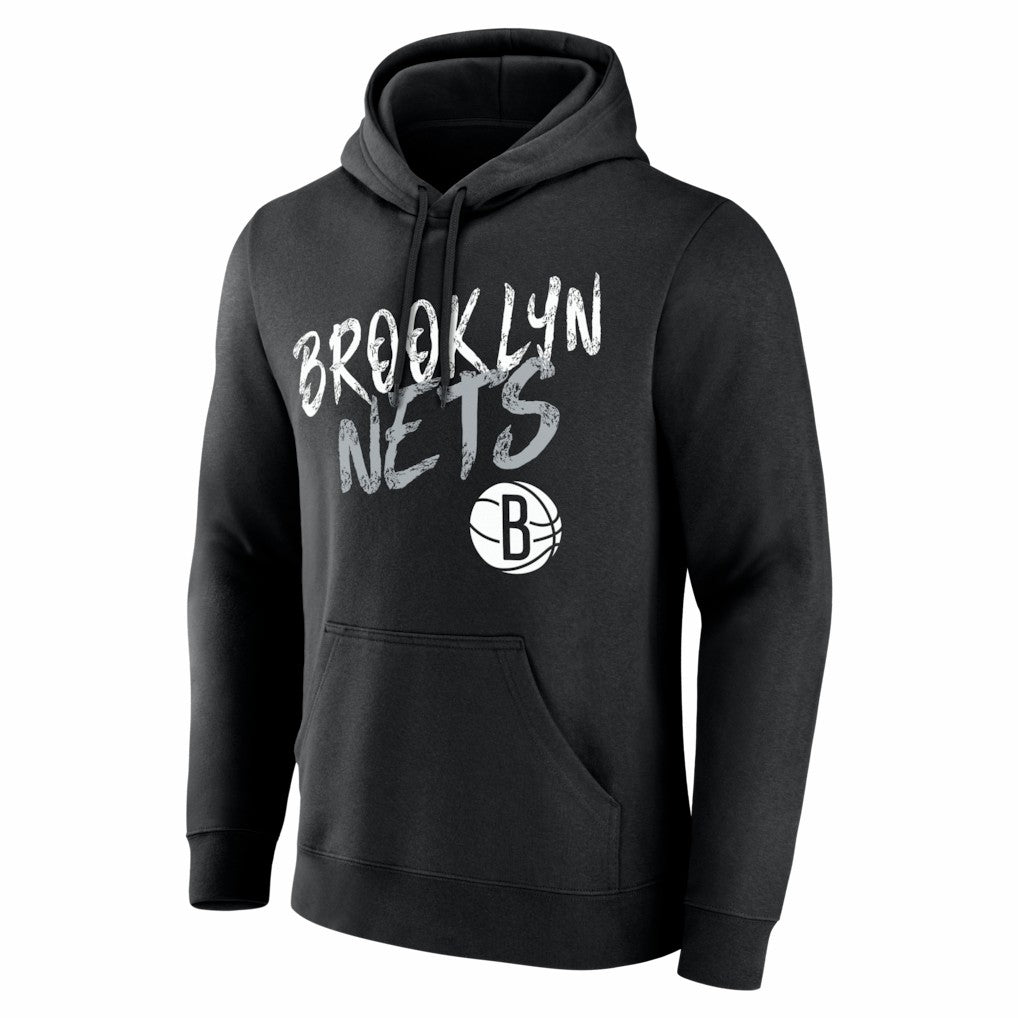 Brooklyn Nets Big & Tall Hustle Personalized Name & Number Hoodie Black