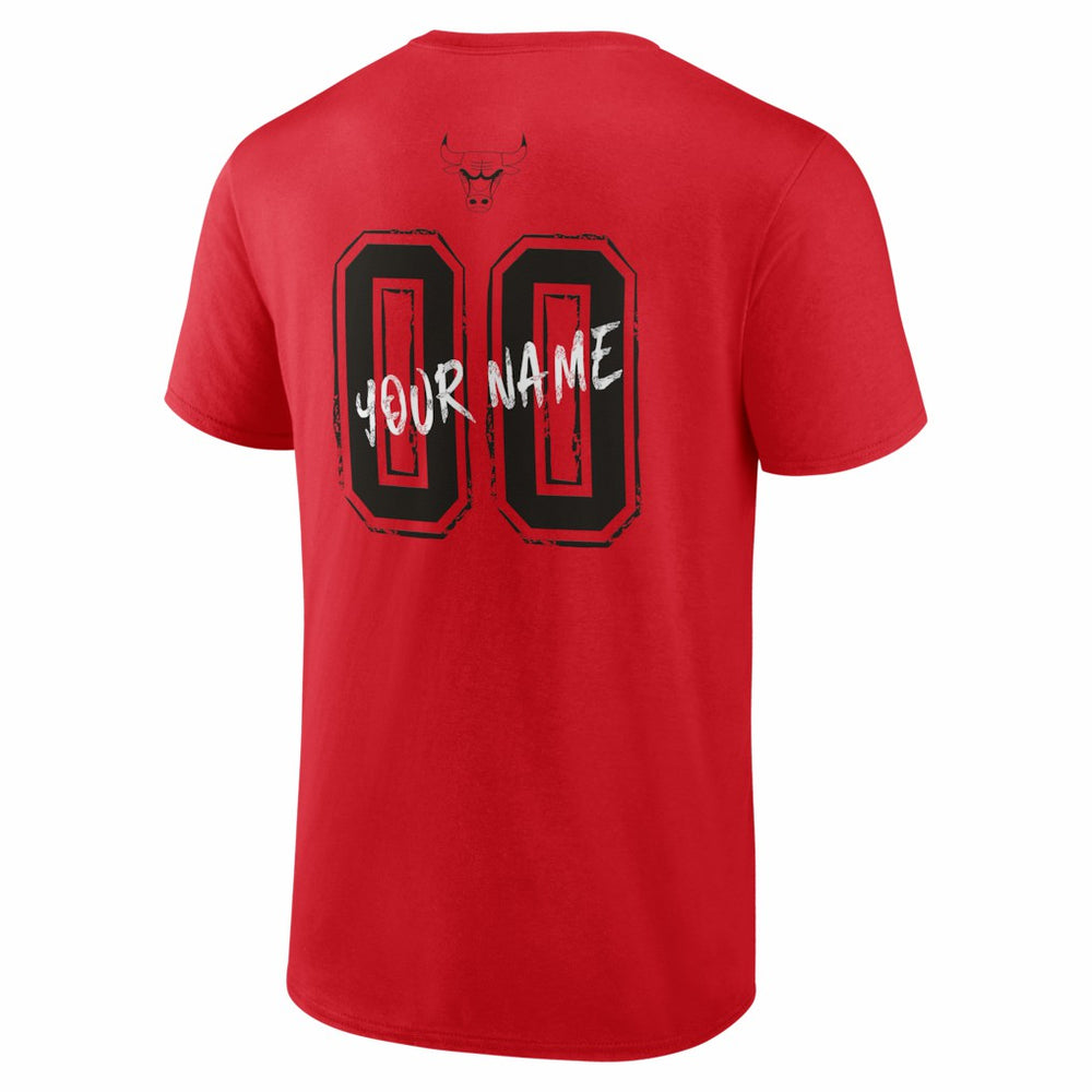 Chicago Bulls Big & Tall Hustle Personalized Name & Number T-Shirt Red