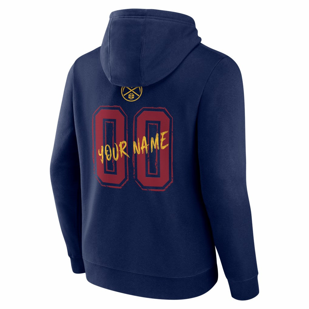 Denver Nuggets Big & Tall Hustle Personalized Name & Number Hoodie Navy