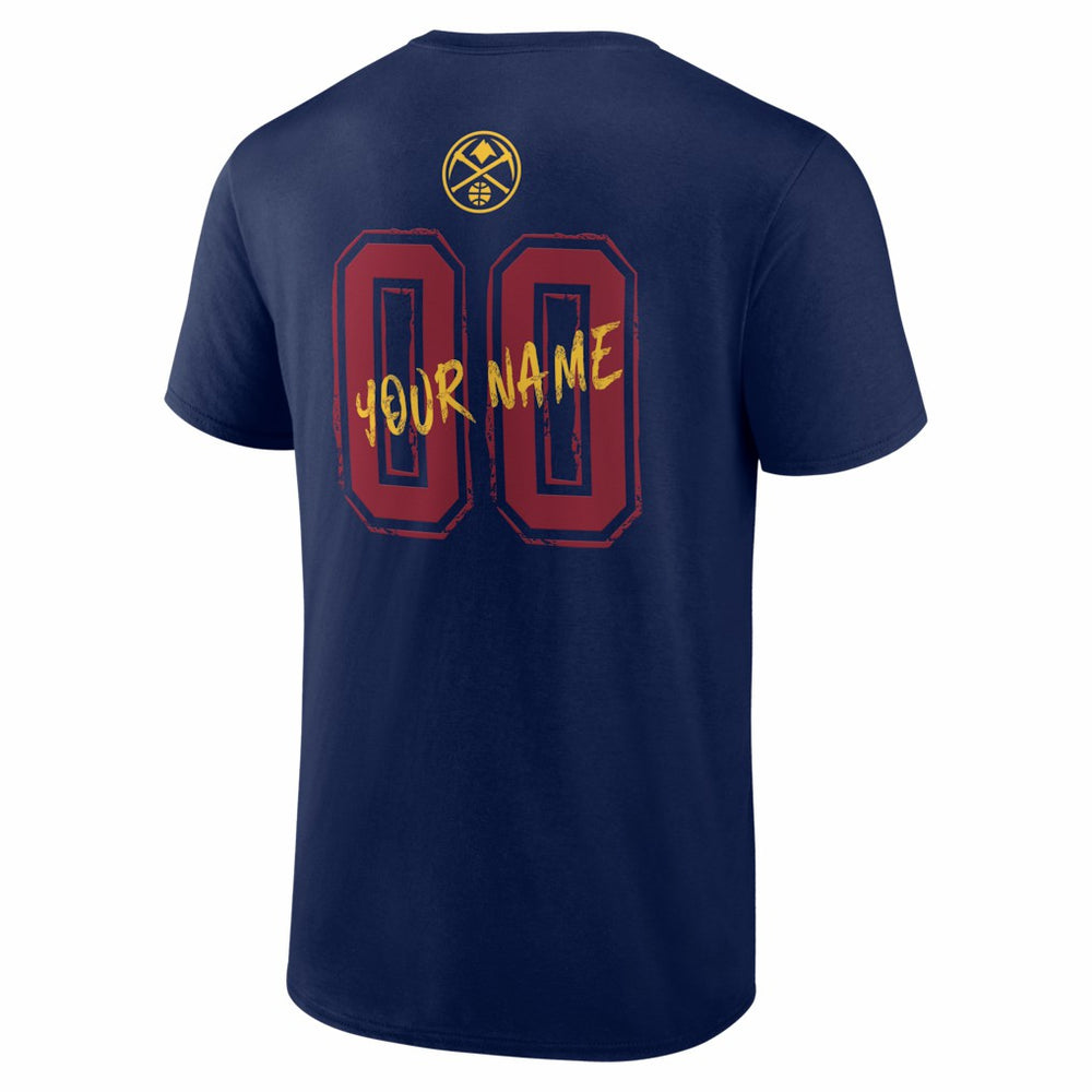 Denver Nuggets Big & Tall Hustle Personalized Name & Number T-Shirt Navy
