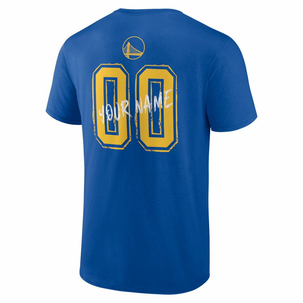 Golden State Warriors Big & Tall Hustle Personalized Name & Number T-Shirt Royal