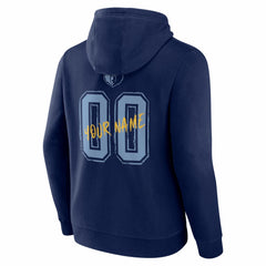 Memphis Grizzlies Big & Tall Hustle Personalized Name & Number Hoodie Navy