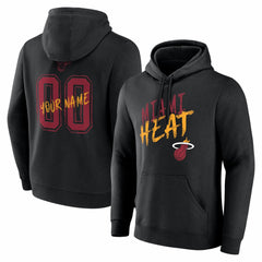 Miami Heat Big & Tall Hustle Personalized Name & Number Hoodie Black