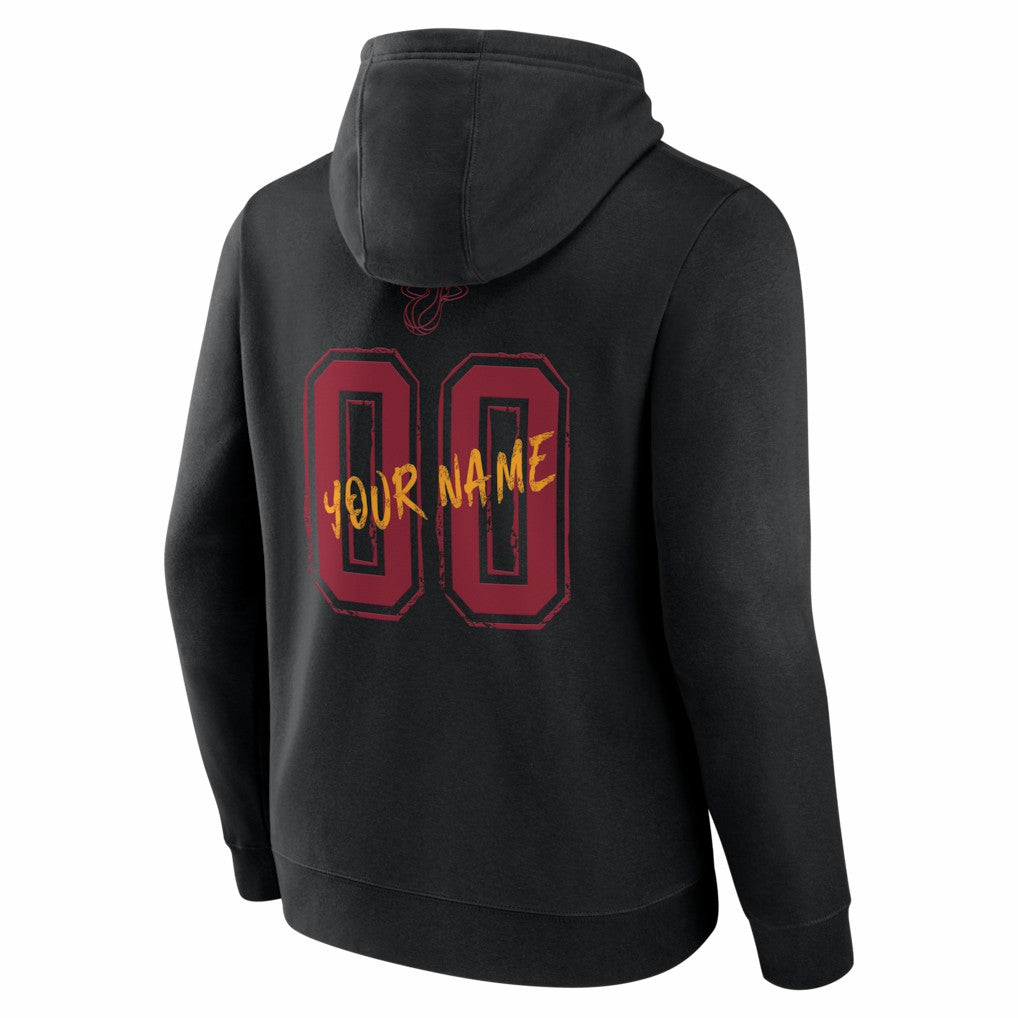 Miami Heat Big & Tall Hustle Personalized Name & Number Hoodie Black