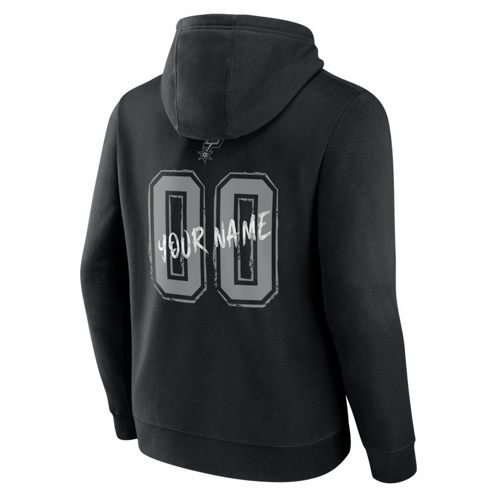 San Antonio Spurs Big & Tall Hustle Personalized Name & Number Hoodie Black