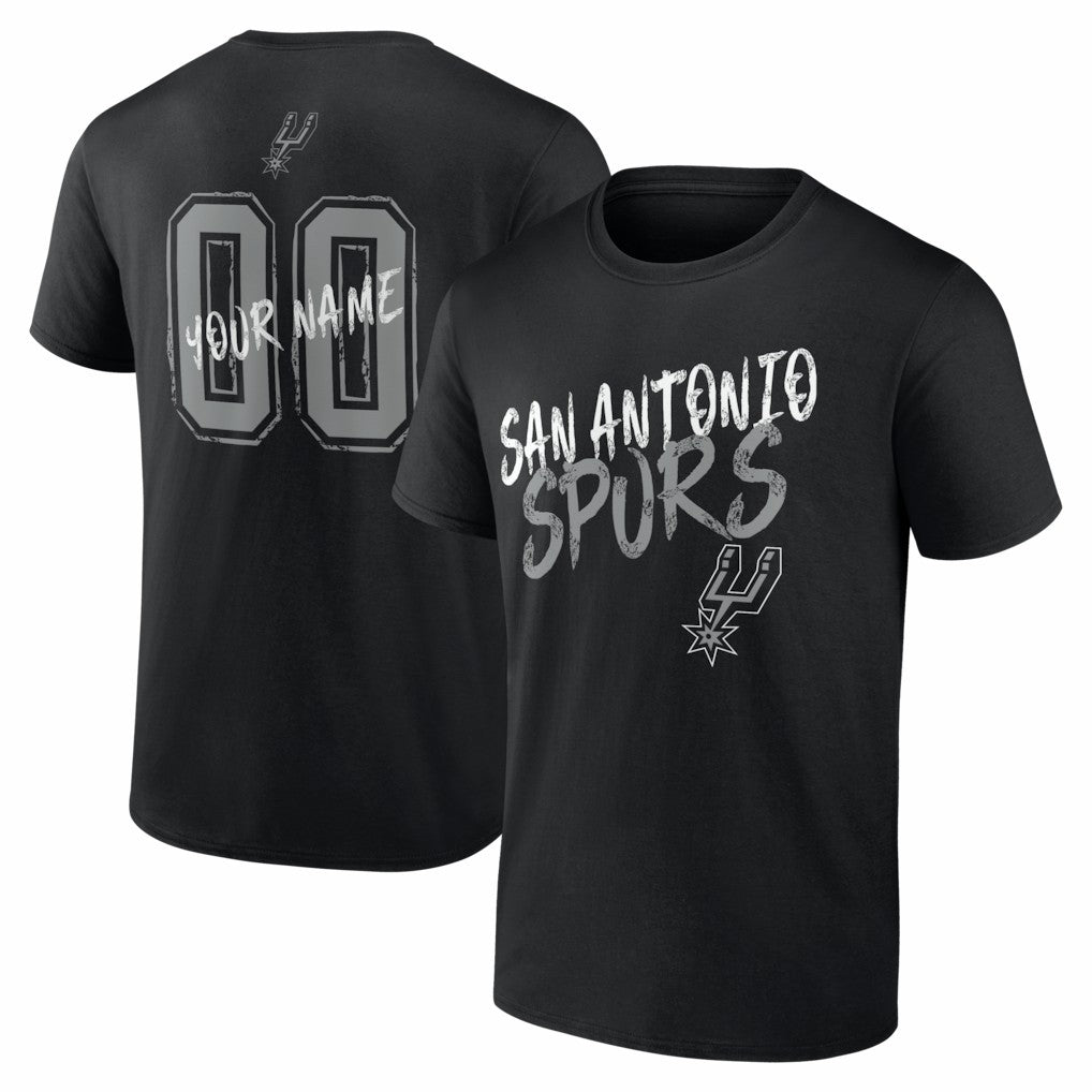 San Antonio Spurs Big & Tall Hustle Personalized Name & Number T-Shirt Black