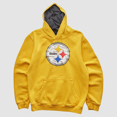 Pittsburgh Steelers NFL 2000s Hooded Pullover Sweatshirt - Yellow Vintage - Fanatics