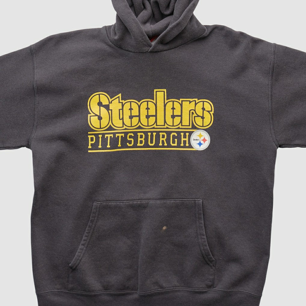 Pittsburgh Steelers NFL 2000s Hooded Pullover Sweatshirt - Charcoal Vintage - Fanatics
