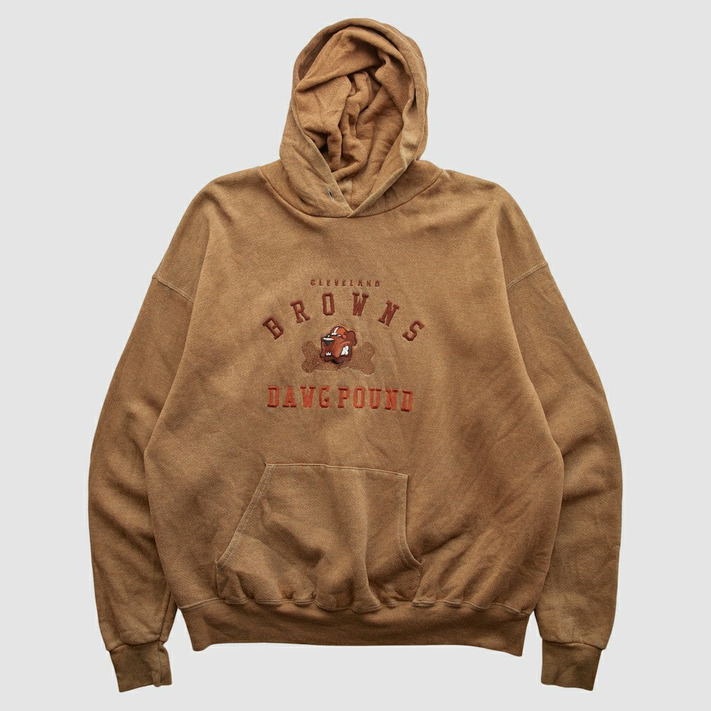 Cleveland Browns Lee Apparel 90s Hooded Pullover Sweatshirt - Tan Vintage - Fanatics