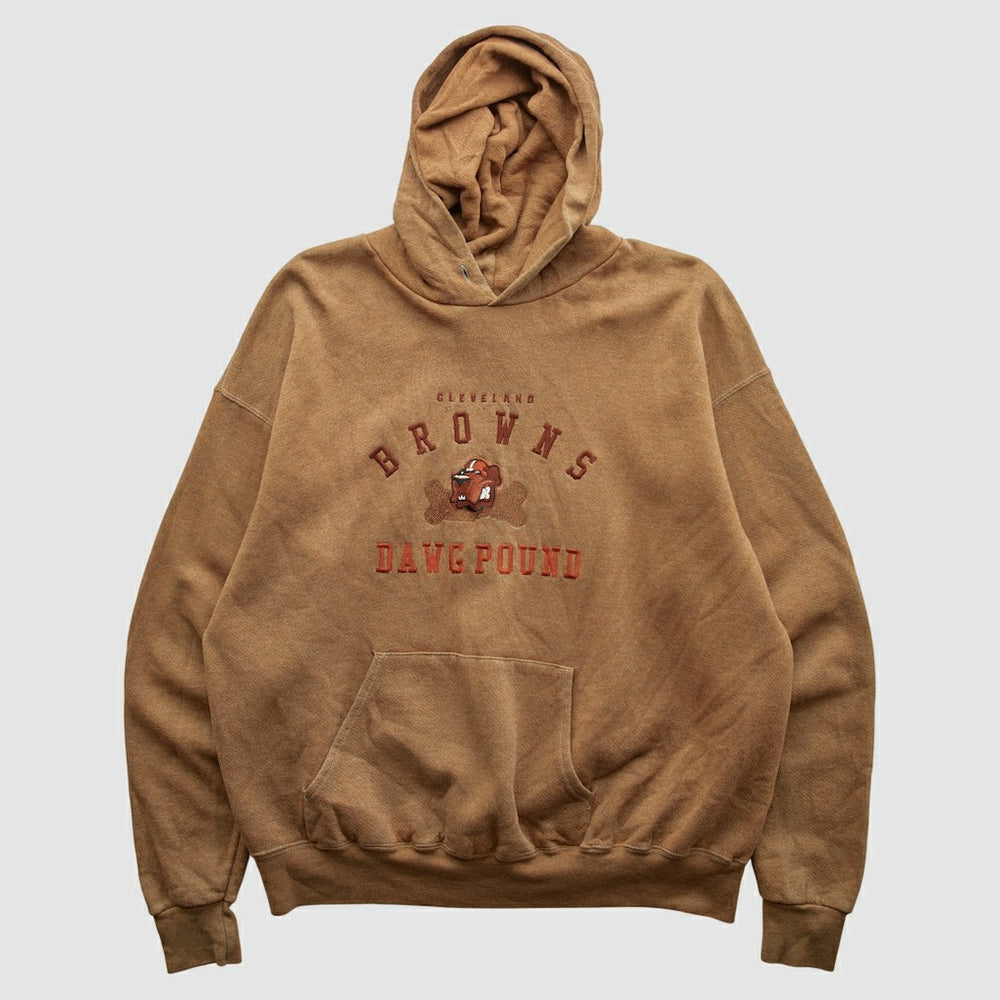 Cleveland Browns Lee Apparel 90s Hooded Pullover Sweatshirt - Tan Vintage - Fanatics