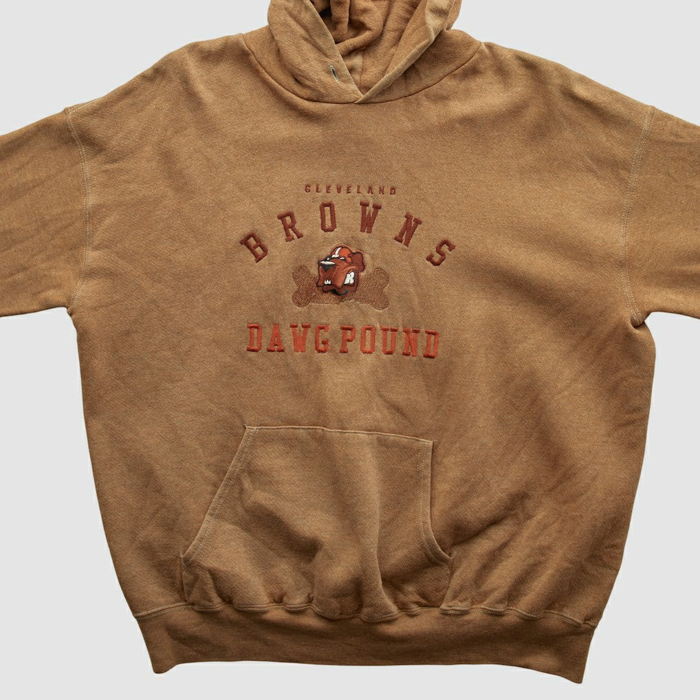 Cleveland Browns Lee Apparel 90s Hooded Pullover Sweatshirt - Tan Vintage - Fanatics
