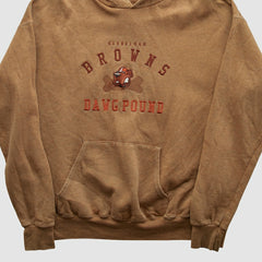 Cleveland Browns Lee Apparel 90s Hooded Pullover Sweatshirt - Tan Vintage - Fanatics