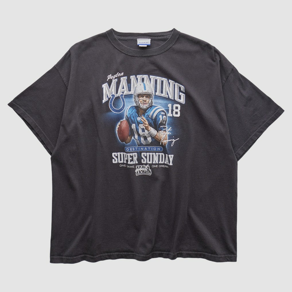 Payton Manning Super Bowl XLI Reebok 2000s T-shirt - Black Vintage - Fanatics