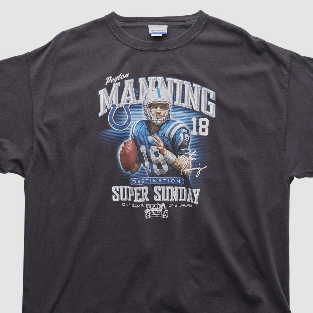 Payton Manning Super Bowl XLI Reebok 2000s T-shirt - Black Vintage - Fanatics