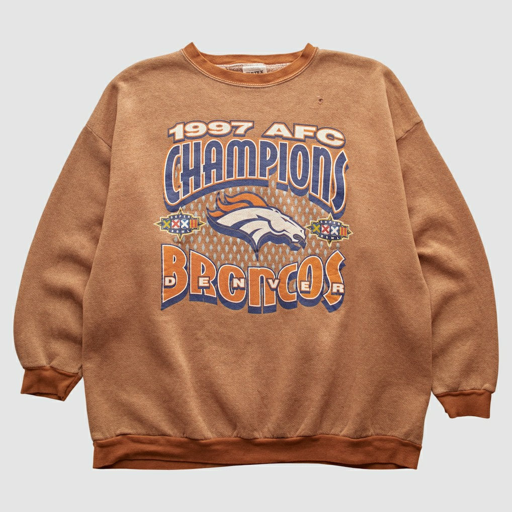 Denver Broncos Tultex 1997 Pullover Sweatshirt - Brown Vintage - Fanatics