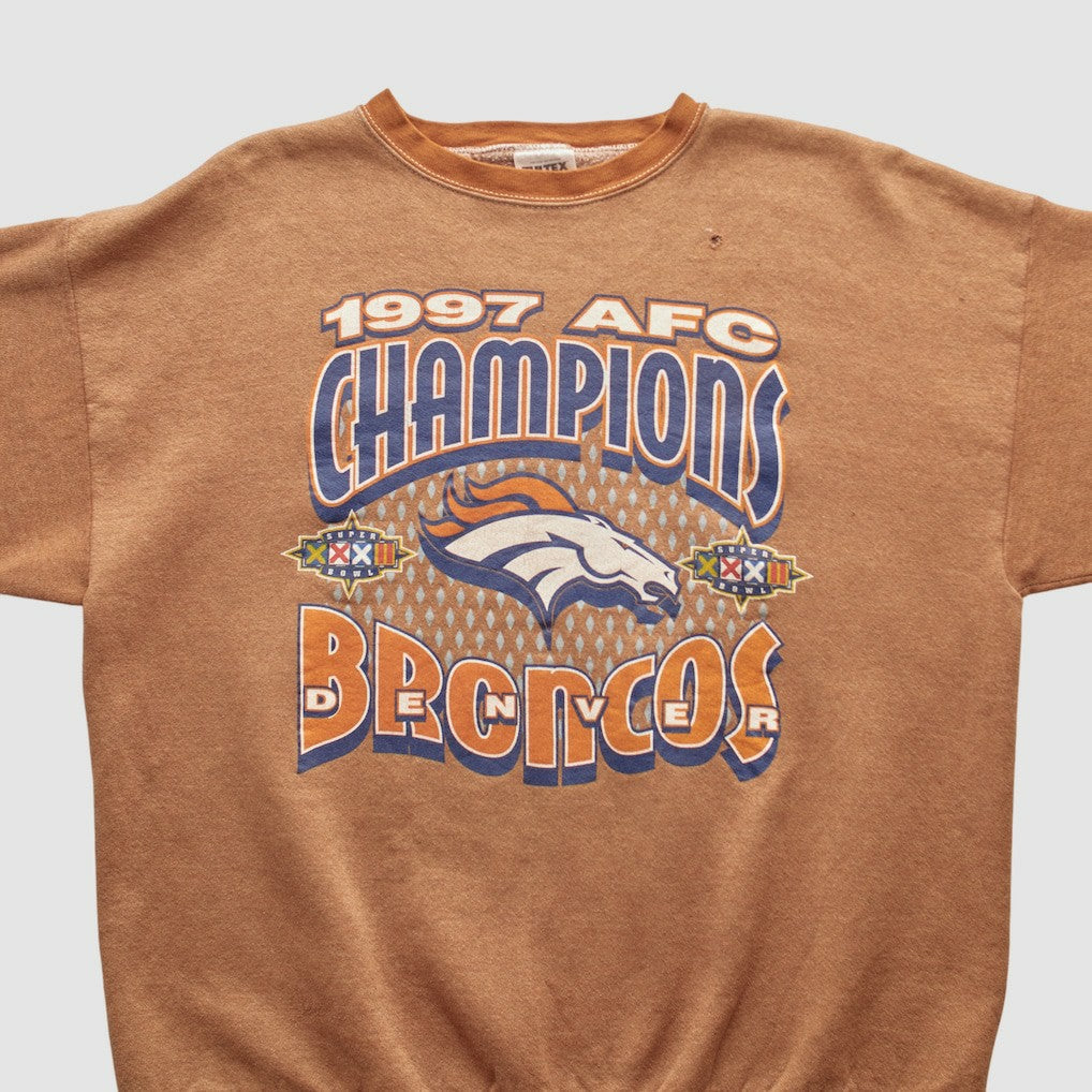 Denver Broncos Tultex 1997 Pullover Sweatshirt - Brown Vintage - Fanatics