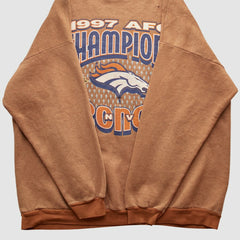 Denver Broncos Tultex 1997 Pullover Sweatshirt - Brown Vintage - Fanatics
