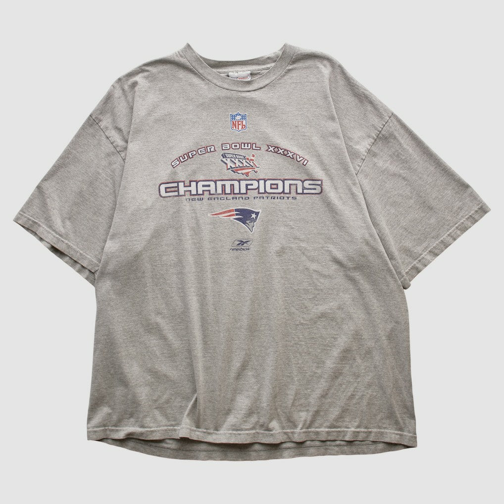 New England Patriots Reebok 2002 T-shirt - Heather Gray Vintage - Fanatics