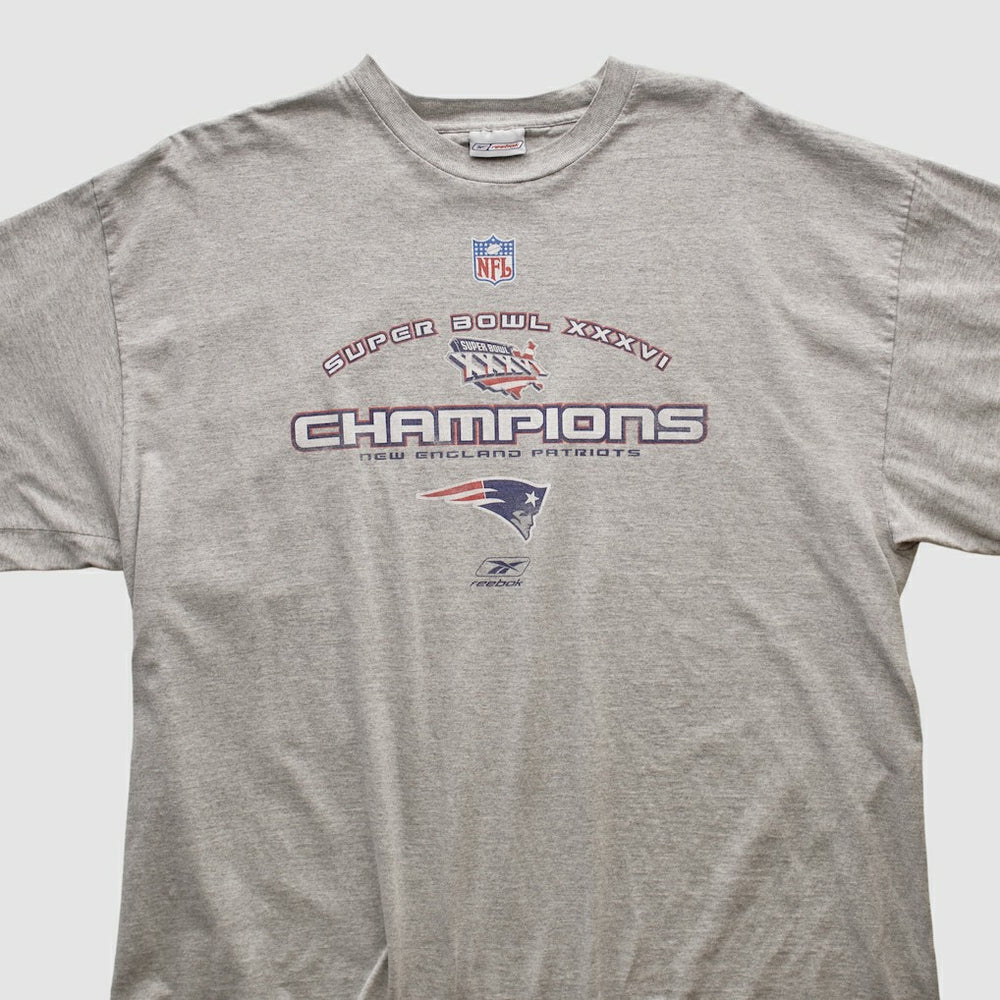 New England Patriots Reebok 2002 T-shirt - Heather Gray Vintage - Fanatics